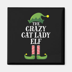 Crazy Cat Lady Elf Matching Familiengruppe Weihnac Magnet