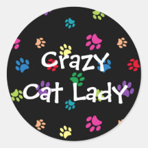 Crazy Cat Lady farbenfrohe gestrichene Paw Prints