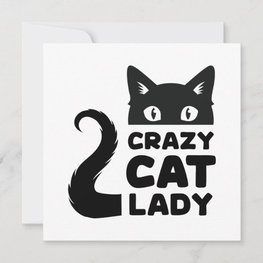 Crazy Cat Lady Flat Note Card / Grußkarte Karte (Vorderseite)