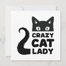 Crazy Cat Lady Flat Note Card / Grußkarte
