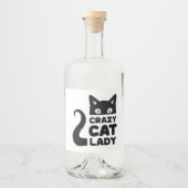 Crazy Cat Lady Food & Beverage Labels Alkoholflaschenetikett (Vorderseite)