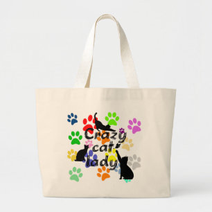 Crazy Cat Lady Fun Funny und Coole spielerische Ka Jumbo Stoffbeutel