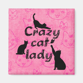 Crazy Cat Lady Fun Playful Cats Magnet