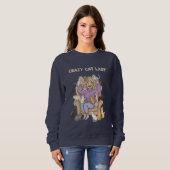 Crazy Cat Lady Fun Sweatshirt (Vorne ganz)