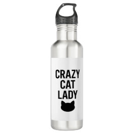Crazy Cat Lady - Funny Cat Lover Geschenk Edelstahlflasche