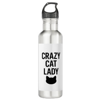 Crazy Cat Lady - Funny Cat Lover Geschenk Edelstahlflasche
