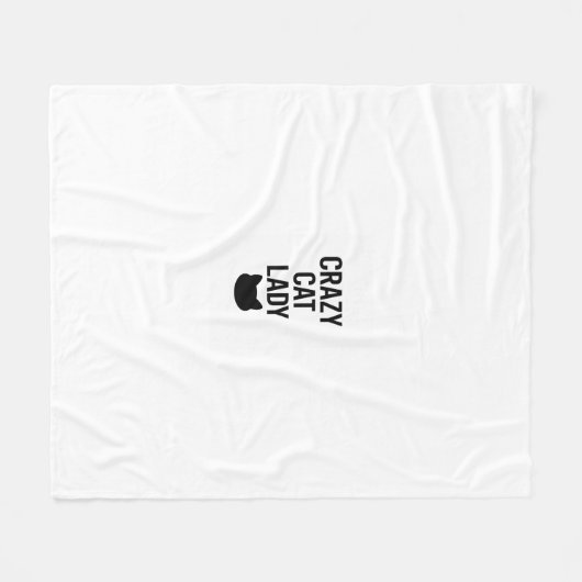 Crazy Cat Lady - Funny Cat Lover Geschenk Fleecedecke (Vorderseite (Horizontal))