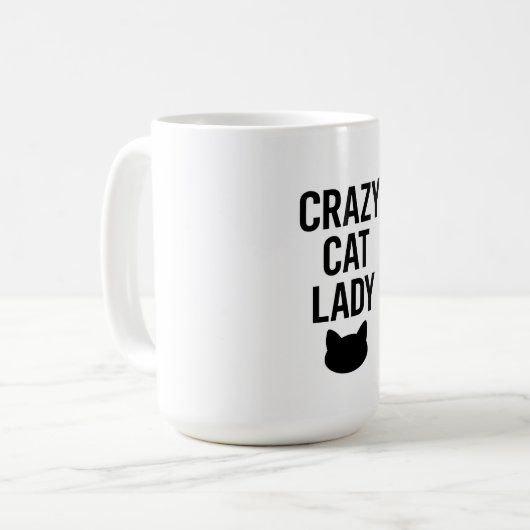 Crazy Cat Lady - Funny Cat Lover Geschenk Kaffeetasse (Vorderseite Links)