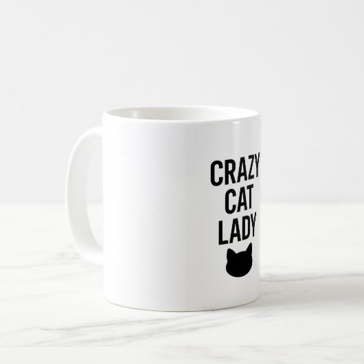 Crazy Cat Lady - Funny Cat Lover Geschenk Kaffeetasse (Vorderseite Links)