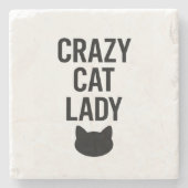 Crazy Cat Lady - Funny Cat Lover Geschenk Steinuntersetzer (Vorderseite)