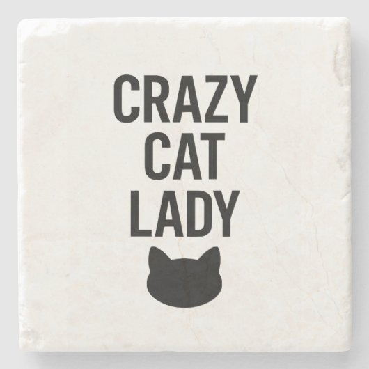 Crazy Cat Lady - Funny Cat Lover Geschenk Steinuntersetzer (Vorderseite)