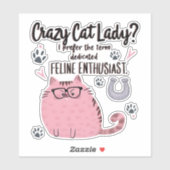Crazy Cat Lady? Funny Cat Lover Gift  Aufkleber (Blatt)