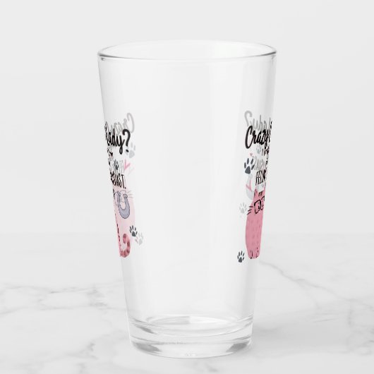 Crazy Cat Lady? Funny Cat Lover Gift Glas (Rechts)