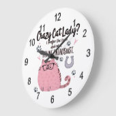 Crazy Cat Lady? Funny Cat Lover Gift Große Wanduhr (Winkel)