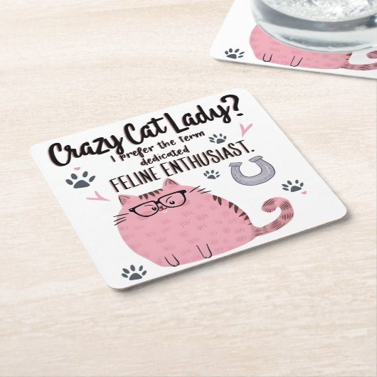 Crazy Cat Lady? Funny Cat Lover Gift Rechteckiger Pappuntersetzer (angewinkelt)