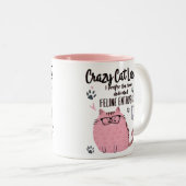 Crazy Cat Lady? Funny Cat Lover Gift Zweifarbige Tasse (VorderseiteRechts)