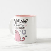 Crazy Cat Lady? Funny Cat Lover Gift Zweifarbige Tasse (Vorderseite Links)