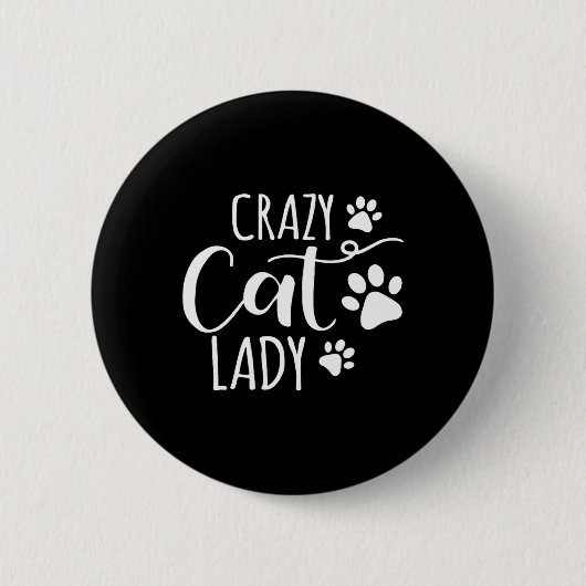 Crazy Cat Lady Funny Cat Meow für Männer Frauen Li Button (Vorderseite)