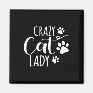 Crazy Cat Lady Funny Cat Meow für Männer Frauen Li Magnet