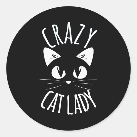Crazy Cat Lady Funny Fur Mom Mother's Day Christma Runder Aufkleber (Vorderseite)