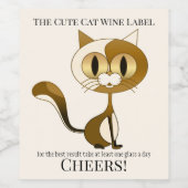 Crazy Cat Lady Funny Wine Label Weinetikett (Einzelnes Label)