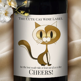 Crazy Cat Lady Funny Wine Label Weinetikett