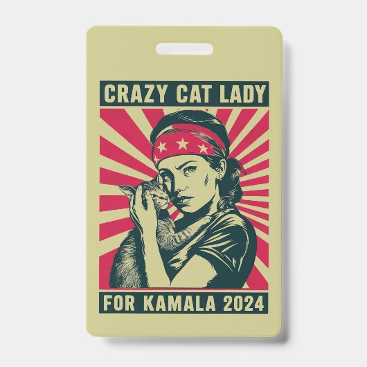 Crazy Cat Lady für Kamala 2024 Ausweis (Vorderseite)