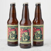 Crazy Cat Lady für Kamala 2024 Bierflaschenetikett (Flaschen)