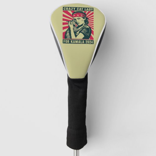 Crazy Cat Lady für Kamala 2024 Golf Headcover (Vorderseite)
