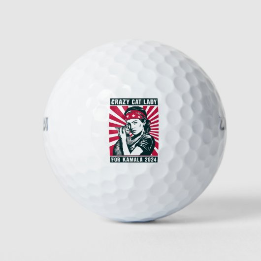 Crazy Cat Lady für Kamala 2024 Golfball (Vorderseite)