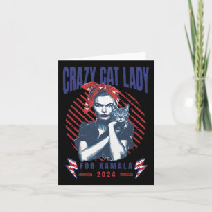Crazy Cat Lady für Kamala 2024 Karte