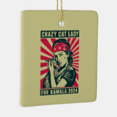 Crazy Cat Lady für Kamala 2024 Keramikornament (Rechts)