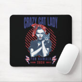Crazy Cat Lady für Kamala 2024 Mousepad (Mit Mouse)