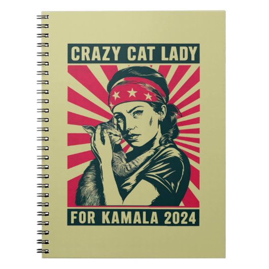 Crazy Cat Lady für Kamala 2024 Notizblock (Vorderseite)