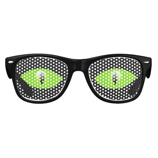 Crazy Cat Lady Green Cat Party Shades Sonnenbrille (Vorderseite)