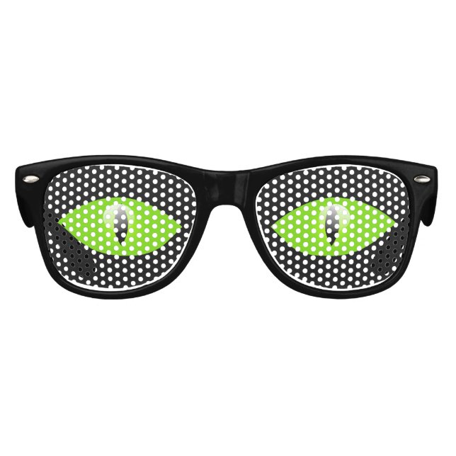 Crazy Cat Lady Green Cat Party Shades Sonnenbrille (Vorderseite)