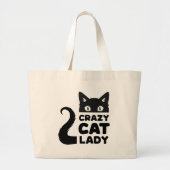 Crazy Cat Lady Grocery Tote Bag Jumbo Stoffbeutel (Vorne)