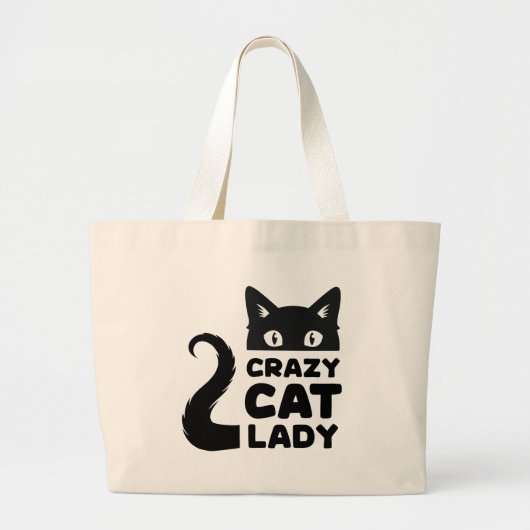 Crazy Cat Lady Grocery Tote Bag Jumbo Stoffbeutel (Vorne)