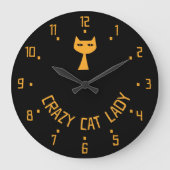Crazy Cat Lady Große Wanduhr (Vorderseite)