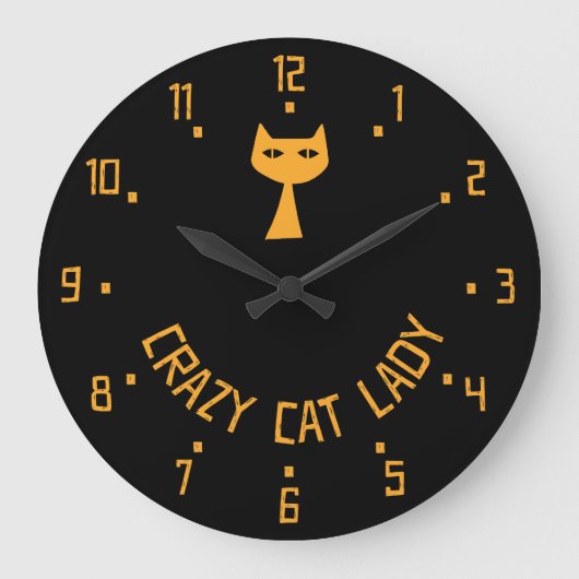 Crazy Cat Lady Große Wanduhr (Vorderseite)