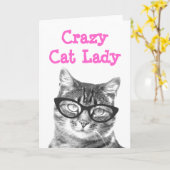 Crazy Cat Lady Grußkartendesign Karte (Gelbe Blume)