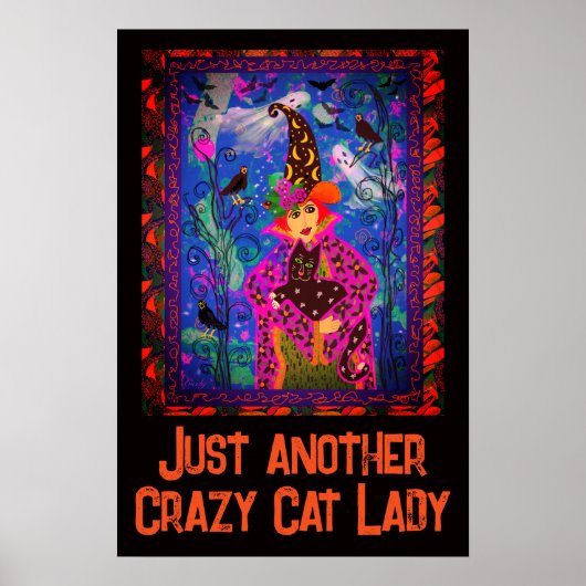 Crazy Cat Lady Halloween Décor Poster (Vorne)