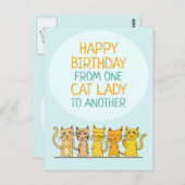 Crazy Cat Lady Happy Birthday Postkarte (Vorne/Hinten)