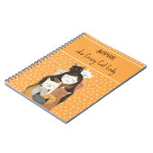 Crazy Cat Lady Illustration mit Name Funny Notizblock (Linke Seite)