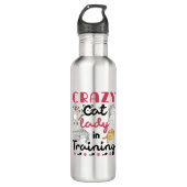 Crazy Cat Lady im Training Edelstahlflasche (Vorderseite)