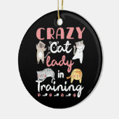 Crazy Cat Lady im Training Keramik Ornament (Links)