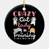 Crazy Cat Lady im Training Keramik Ornament (Hinten)