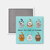 Crazy Cat Lady im Training Magnet (Vorderseite/Rückseite)
