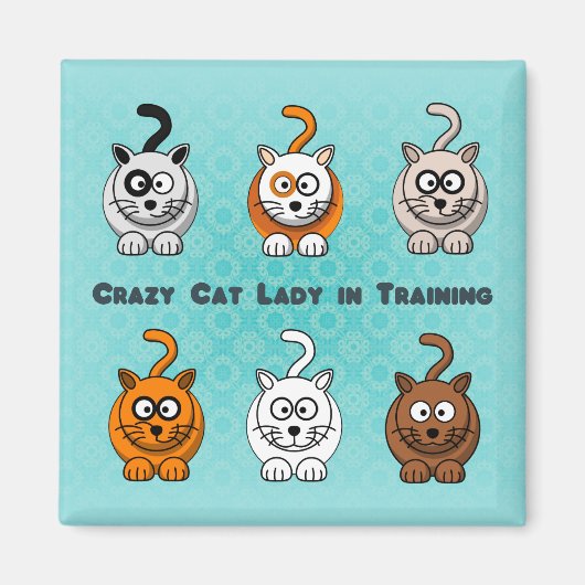 Crazy Cat Lady im Training Magnet (Vorne)