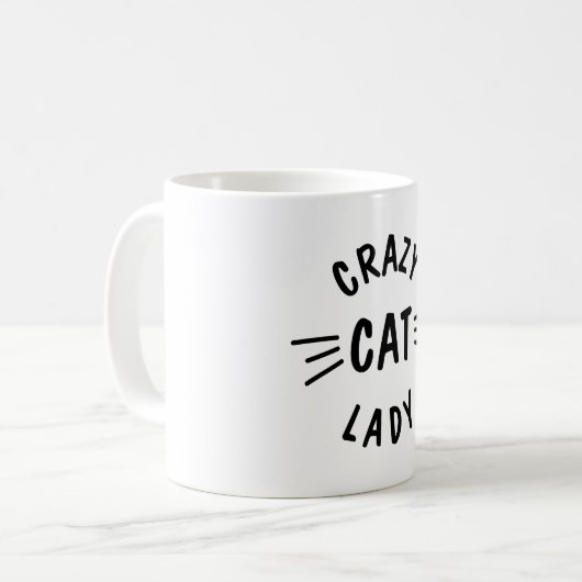 Crazy Cat Lady Kaffeetasse (Vorderseite Links)